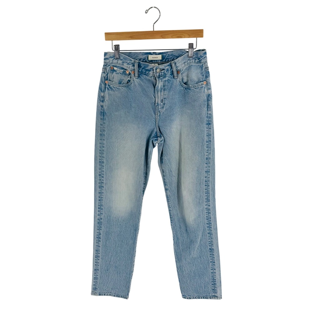 AE77 Slouch Jeans Light Wash Relaxed Straight Leg Organic Cotton Size 2 Straight